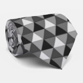 ZWARTE WITTE SILVER PATROON STROPDAS (Opgerold)