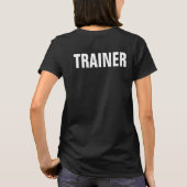 Zwarte witte Sjabloon Womens Team Trainer Coach T-shirt (Achterkant)