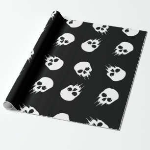 zwarte witte skelet cadeaupapier