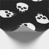 zwarte witte skelet cadeaupapier (Hoek)