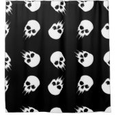 zwarte witte skelet douchegordijn (Voorkant)
