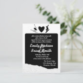 Zwarte witte skisnowboarder voor huwelijksuitnodig kaart (Staand voorkant)