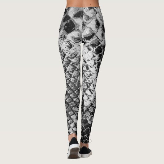 Zwarte witte slang leggings (Achterkant)