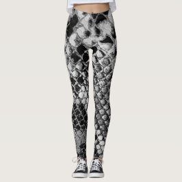 Zwarte witte slang leggings