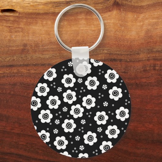 Zwarte witte Sleutelhanger (Voorkant)