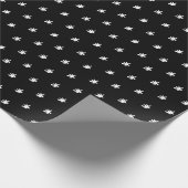 Zwarte witte sneeuwvlokken Kerstmis feestdagen Cadeaupapier (Hoek)
