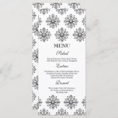 Zwarte + witte sneeuwvlokken wintertrouwmenu menu (Voorkant / Achterkant)