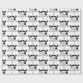 Zwarte witte snor Humor Cadeaupapier (Vlak)