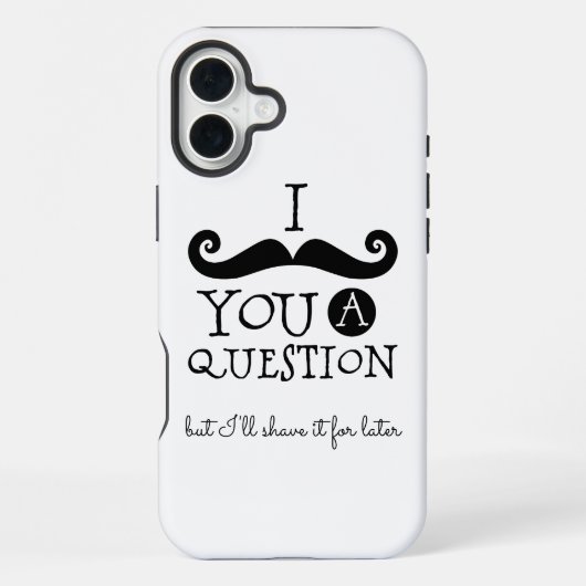 Zwarte witte snor Humor iPhone Hoesje (Achterkant)