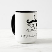 Zwarte witte snor Humor Mok (Voorkant links)
