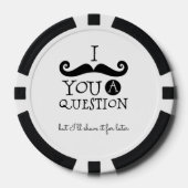 Zwarte witte snor Humor Poker Chips (Voorkant)
