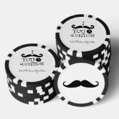 Zwarte witte snor Humor Poker Chips (Opstapeling)