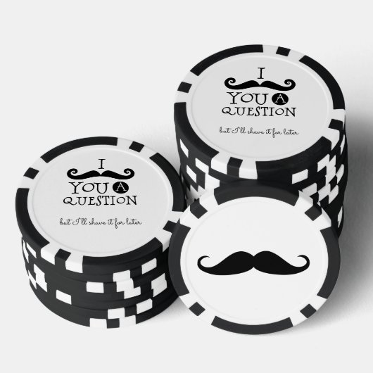 Zwarte witte snor Humor Poker Chips (Opstapeling)