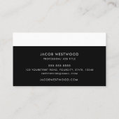 Zwarte witte sociale media moderne, eenvoudige min visitekaartje (Achterkant)