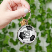 zwarte witte speler naam jongens voetbal sleutelhanger (Hand)