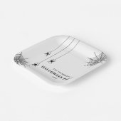 Zwarte witte spinnen en spinnenweb eenvoudige hall papieren bordje (Gebogen)