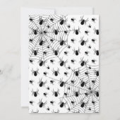 Zwarte Witte spinnen spinnenweb Halloween feest Kaart (Achterkant)