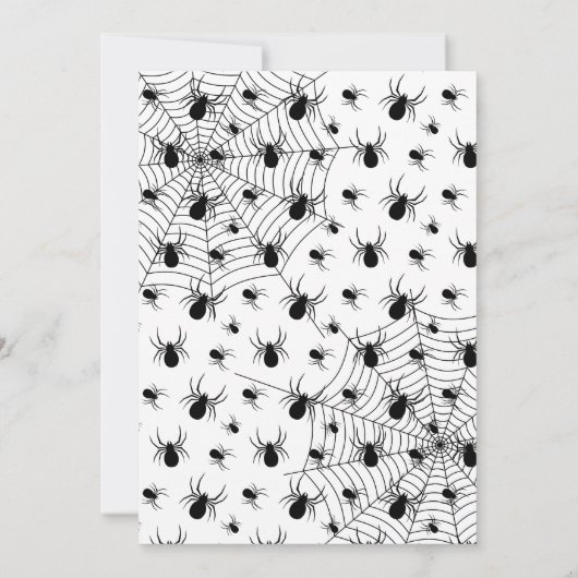 Zwarte Witte spinnen spinnenweb Halloween feest Kaart (Achterkant)