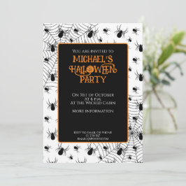 Zwarte Witte spinnen spinnenweb Halloween feest Kaart