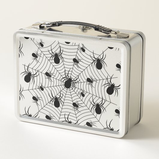 Zwarte Witte spinnen spinnenweb Halloween patroon (Achterkant)