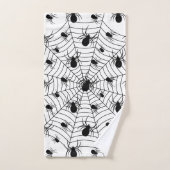 Zwarte Witte spinnen spinnenweb Halloween patroon Bad Handdoek (Handdoek)