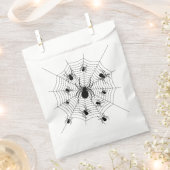Zwarte Witte spinnen spinnenweb Halloween patroon Bedankzakje (Geknipt)