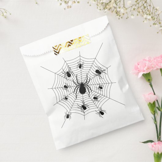 Zwarte Witte spinnen spinnenweb Halloween patroon Bedankzakje (Gezegeld)
