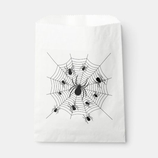 Zwarte Witte spinnen spinnenweb Halloween patroon Bedankzakje (Voorkant)