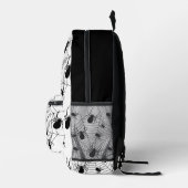 Zwarte Witte spinnen spinnenweb Halloween patroon Bedrukte Rugzak (Rechts)
