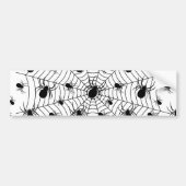 Zwarte Witte spinnen spinnenweb Halloween patroon Bumpersticker (Voorkant)