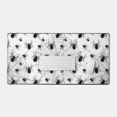 Zwarte Witte spinnen spinnenweb Halloween patroon Bureaumat (Keyboard & Muis)