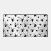 Zwarte Witte spinnen spinnenweb Halloween patroon Bureaumat (Voorkant)