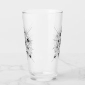 Zwarte Witte spinnen spinnenweb Halloween patroon Glas (Links)