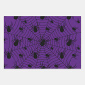 Zwarte Witte spinnen spinnenweb Halloween patroon Inpakpapier Vel (Voorkant 2)