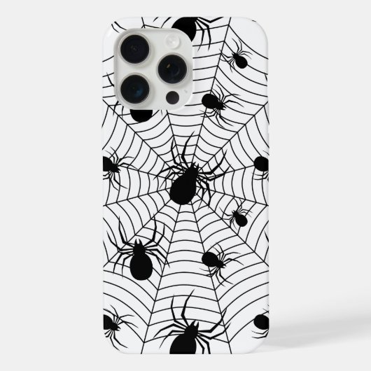 Zwarte Witte spinnen spinnenweb Halloween patroon iPhone Hoesje (Achterkant)