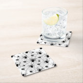 Zwarte Witte spinnen spinnenweb Halloween patroon Kartonnen Onderzetters (Insitu)