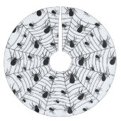 Zwarte Witte spinnen spinnenweb Halloween patroon Kerstboom Rok (Voorkant)