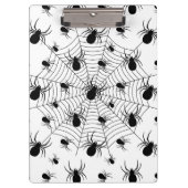 Zwarte Witte spinnen spinnenweb Halloween patroon Klembord (Voorkant)