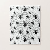 Zwarte Witte spinnen spinnenweb Halloween patroon Legpuzzel (Verticaal)