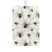 Zwarte Witte spinnen spinnenweb Halloween patroon Luchtverfrisser (Achterkant)