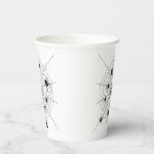 Zwarte Witte spinnen spinnenweb Halloween patroon Papieren Bekers (Links)