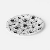 Zwarte Witte spinnen spinnenweb Halloween patroon Papieren Bordje (Gekanteld)