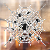 Zwarte Witte spinnen spinnenweb Halloween patroon Raamsticker (Vel 2)