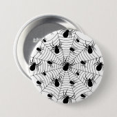 Zwarte Witte spinnen spinnenweb Halloween patroon Ronde Button 7,6 Cm (Voorkant /achterkant)
