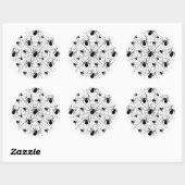 Zwarte Witte spinnen spinnenweb Halloween patroon Ronde Sticker (Vel)