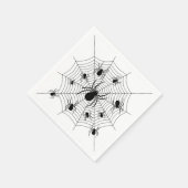 Zwarte Witte spinnen spinnenweb Halloween patroon Servet (Hoek)