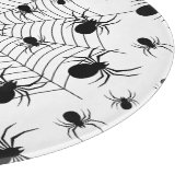 Zwarte Witte spinnen spinnenweb Halloween patroon Snijplank (Hoek)