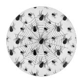 Zwarte Witte spinnen spinnenweb Halloween patroon Snijplank (Voorkant)