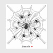 Zwarte Witte spinnen spinnenweb Halloween patroon Sticker (Vel)