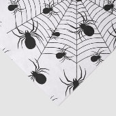 Zwarte Witte spinnen spinnenweb Halloween patroon Tissuepapier (Detail)